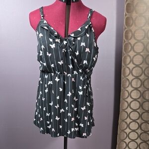 Torrid Black Butterfly Striped Camisole